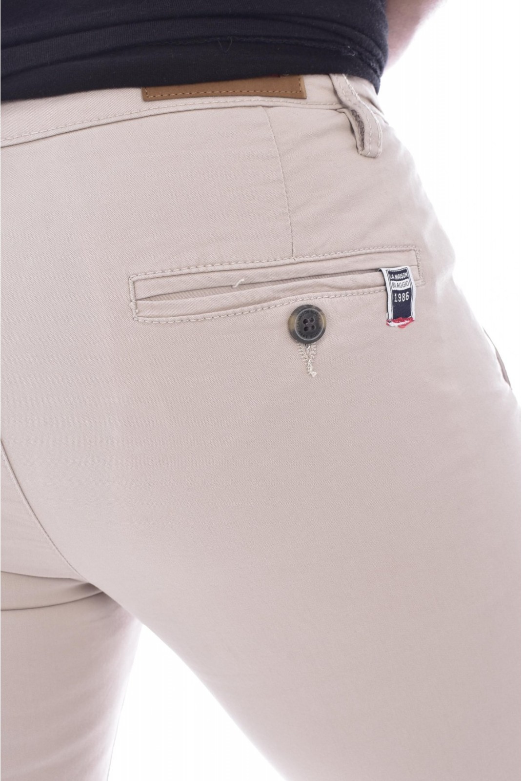 Pantalon chino coton stretch La Maison Blaggio BEIGE TENALI-S24