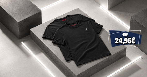 DUO DE T-SHIRTS NOIRS & LOGO ICONIQUE